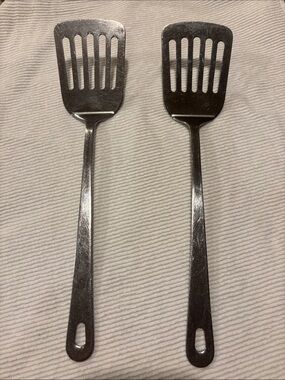 Source Unknown Stainless Steel Slotted Turner Spatulas - Silver (Pair)